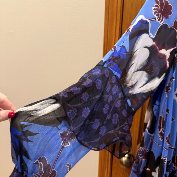 Diane von Furstenberg Effie Floral Silk Shift Dress, SZ L - Picture 9 of 15